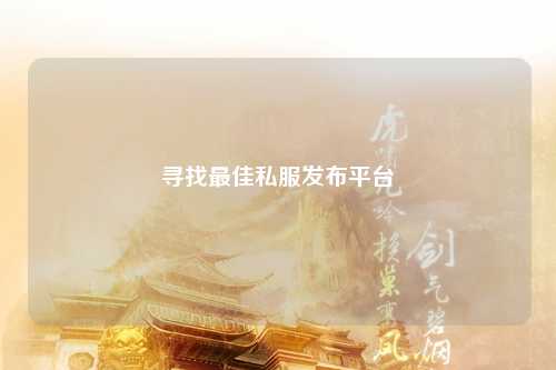 寻找最佳私服发布平台